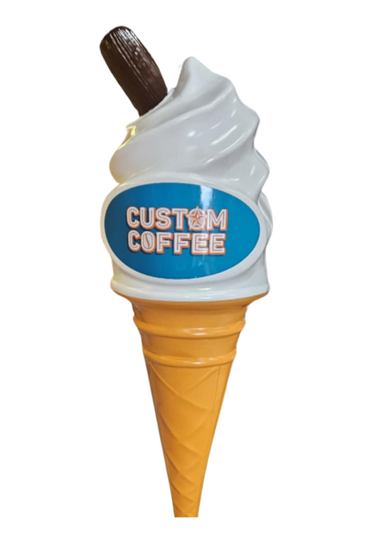 6 Foot Ice Cream Cone with Flake & Custom Logo